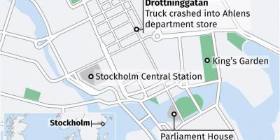 地図drottninggatanストックホルム