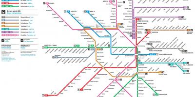 ストックホルムの鉄道ネットワークの地図