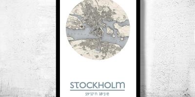 地図のストックホルムの地図ポスター