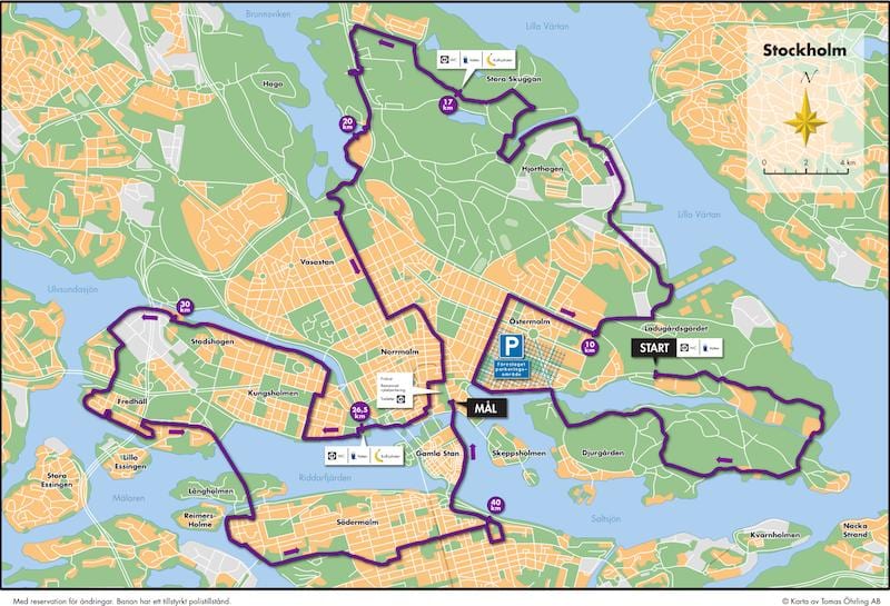ストックホルムの自転車は地図
