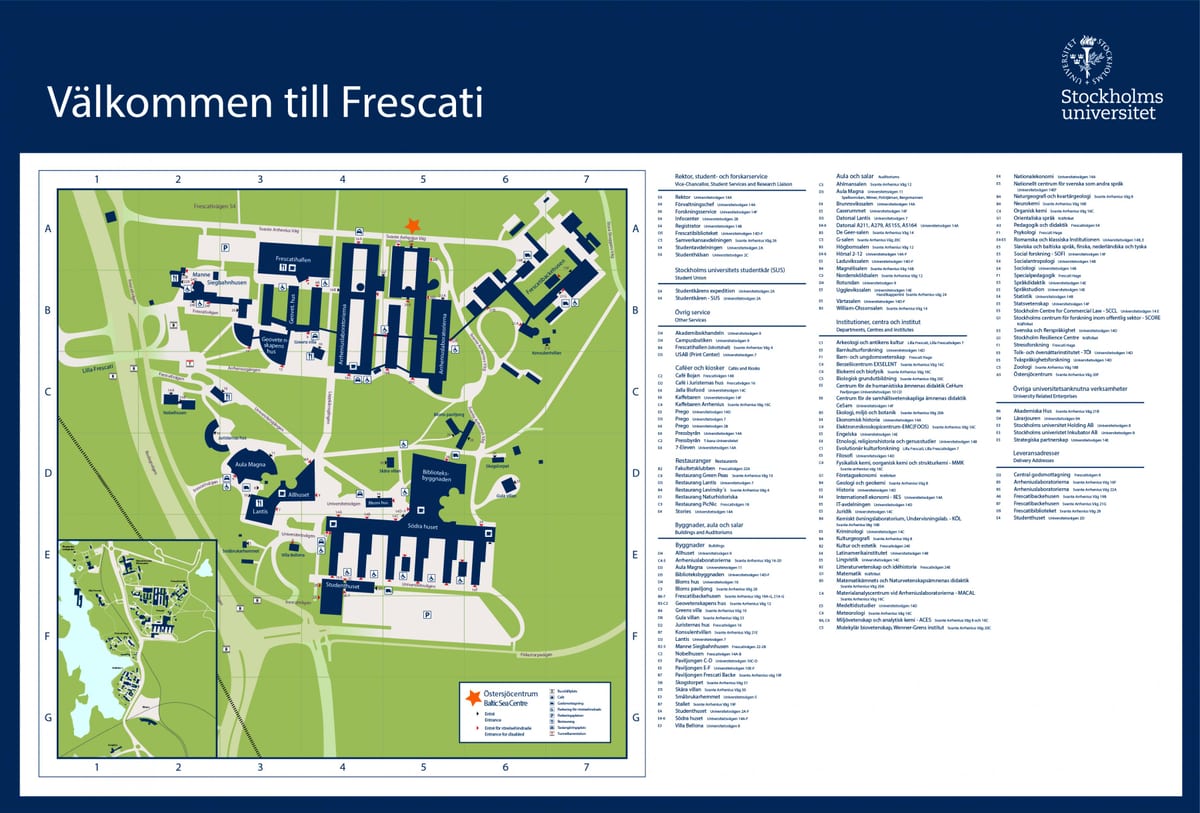地図のストックホルム大学