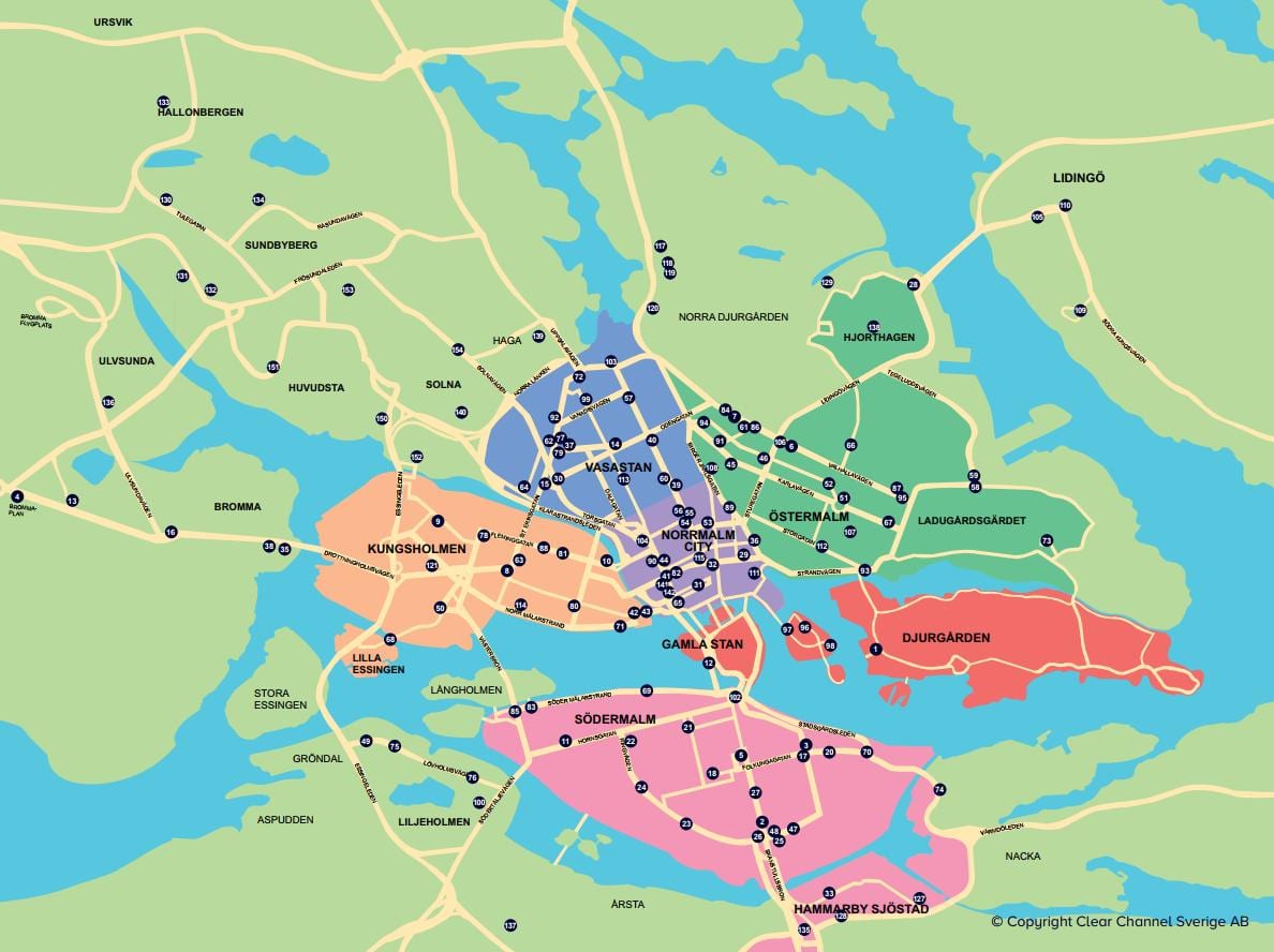 地図の市バストックホルムの地図