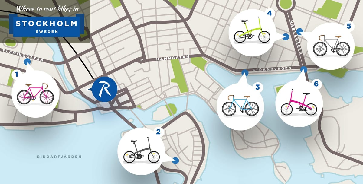 ストックホルム市バイクの地図