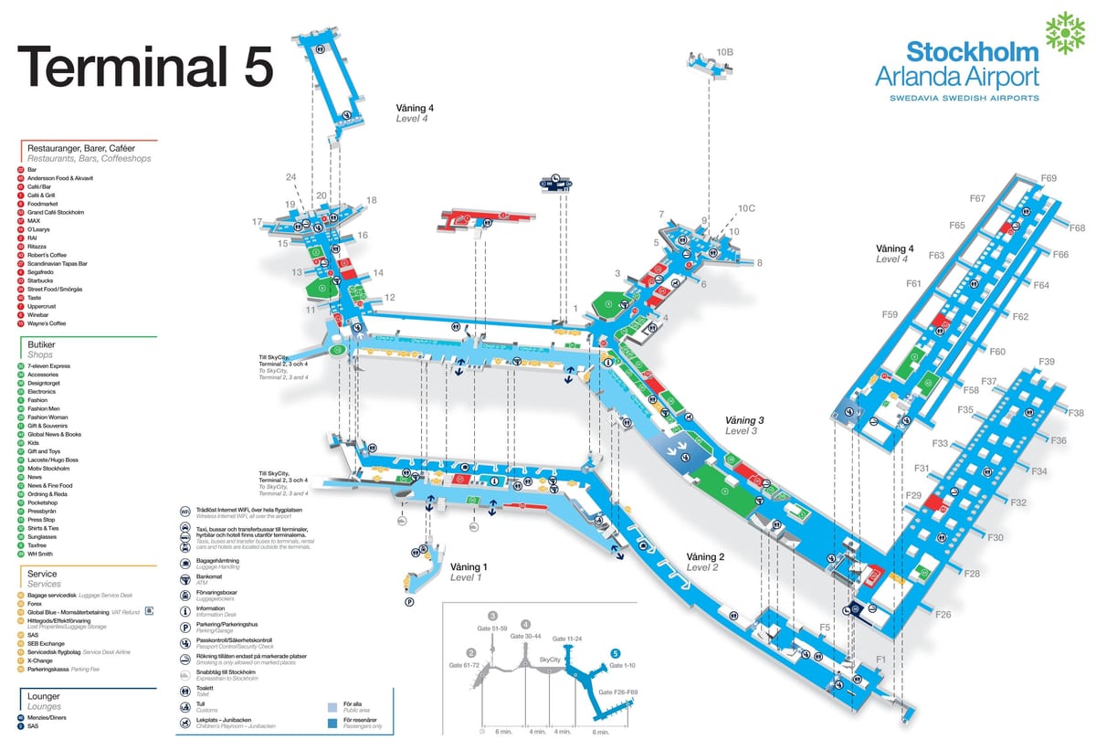 ストックホルム空港ターミナル5地図