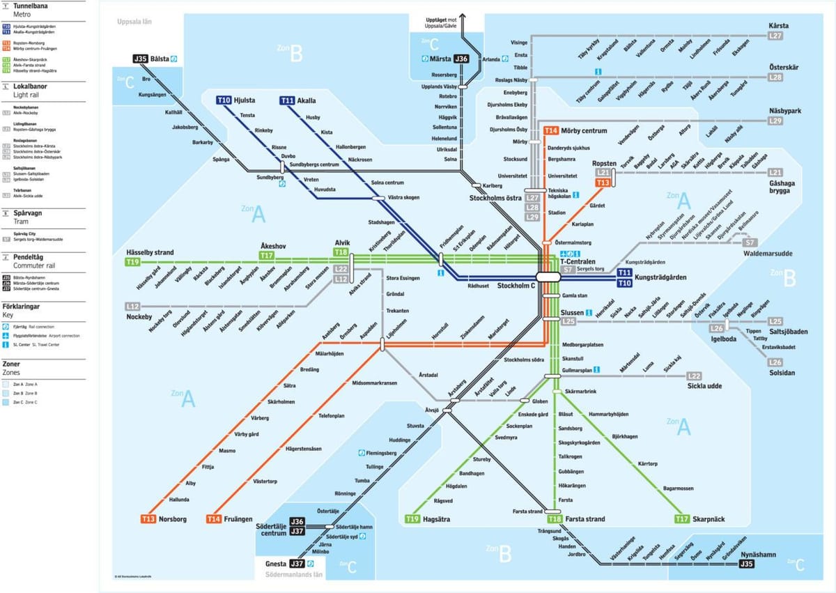 地図のslのフェリーのストックホルムの地図
