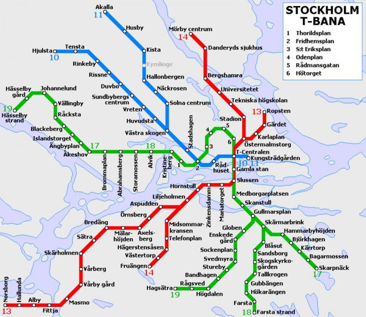 公共交通のストックホルムの地図