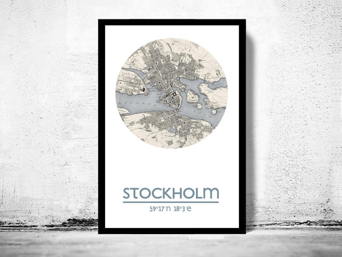 地図のストックホルムの地図ポスター