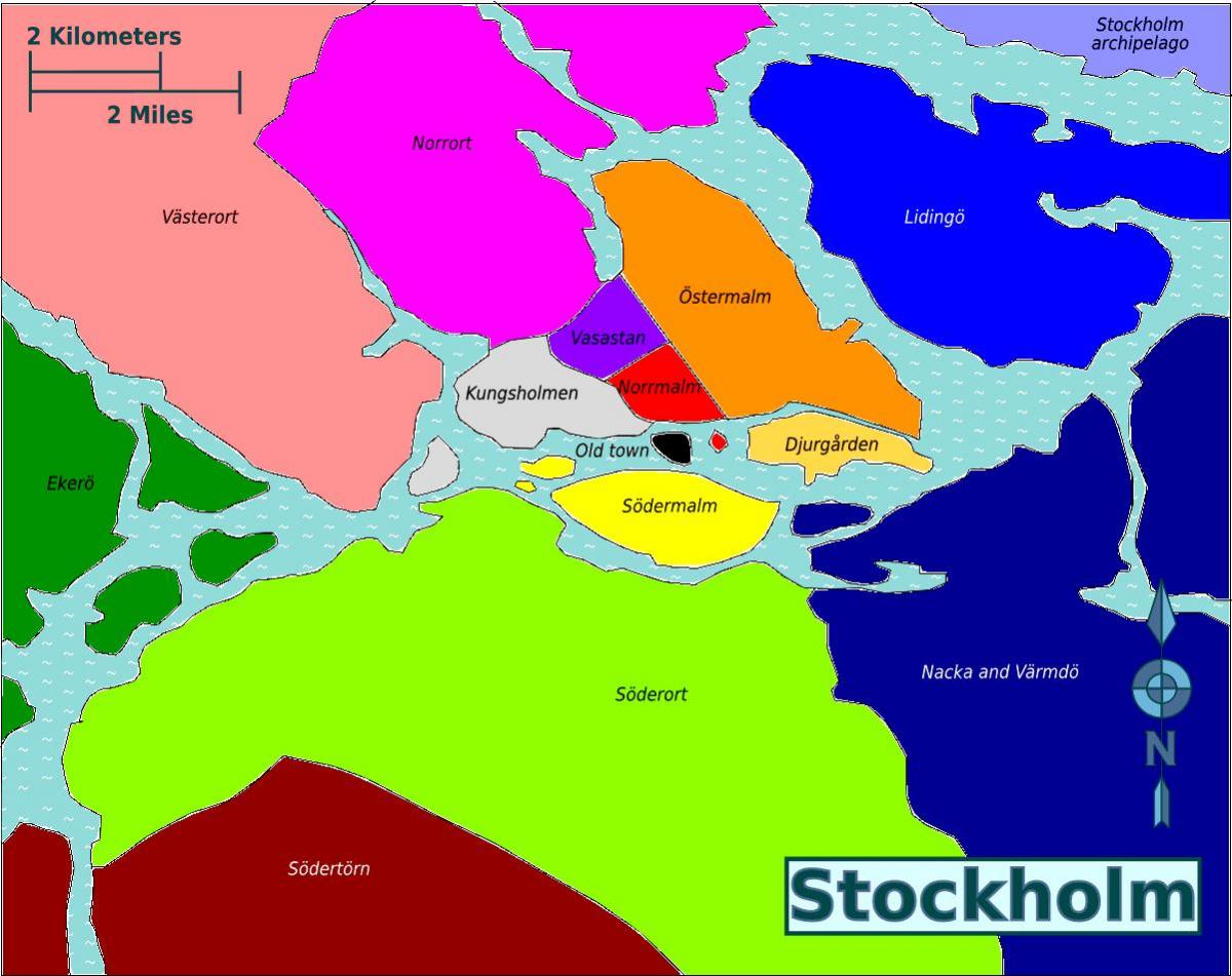 地図のストックホルム地区