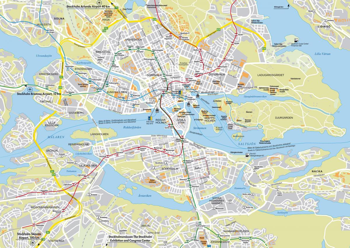 都市ストックホルムの地図