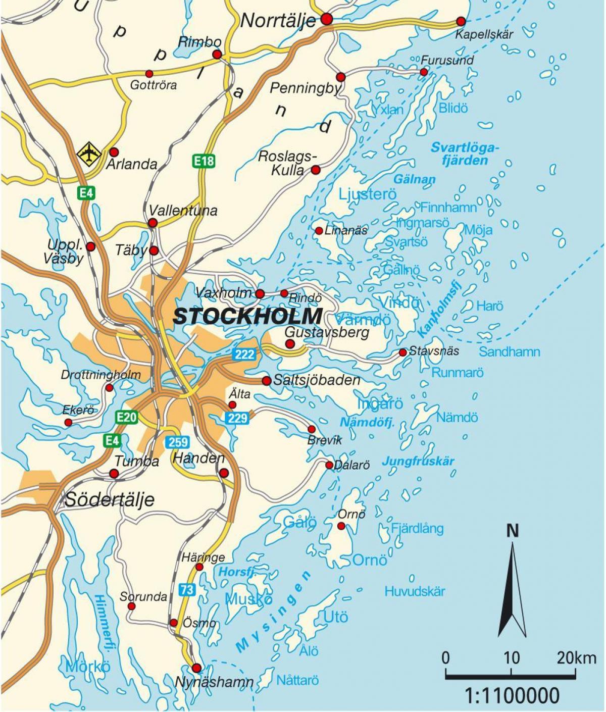ストックホルムスウェーデンの都市地図