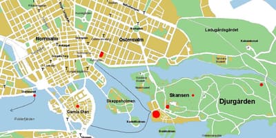 ガムラスタンはストックホルムの地図