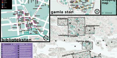 地図のストックホルムのショッピング