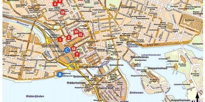 ストックホルム観光名所の地図