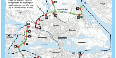 地図のストックホルムの混雑料金