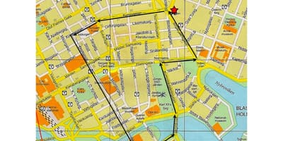 歩くツアーのストックホルムの地図