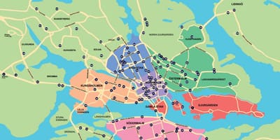 地図の市バストックホルムの地図